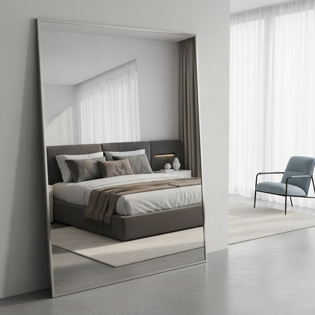 Use a full length mirror for the illusion of spaciousness.